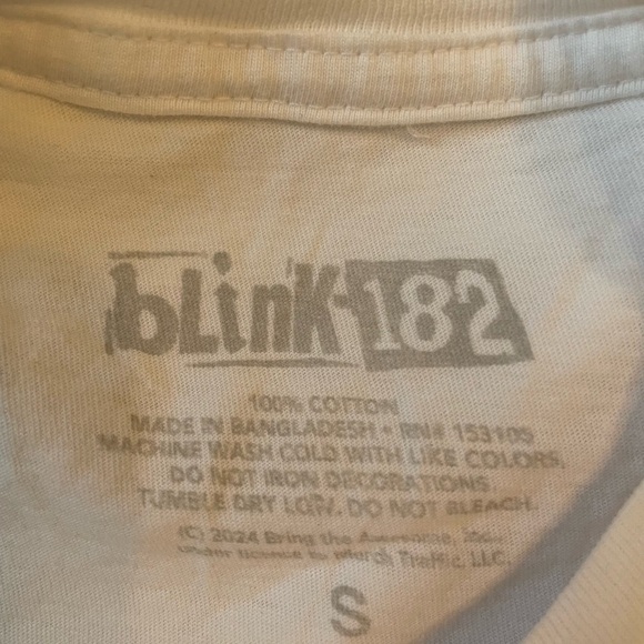 Blink 182 Rock Band Graphic Print White Tee T-Shirt Top Size S 100% Cotton - Picture 3 of 5
